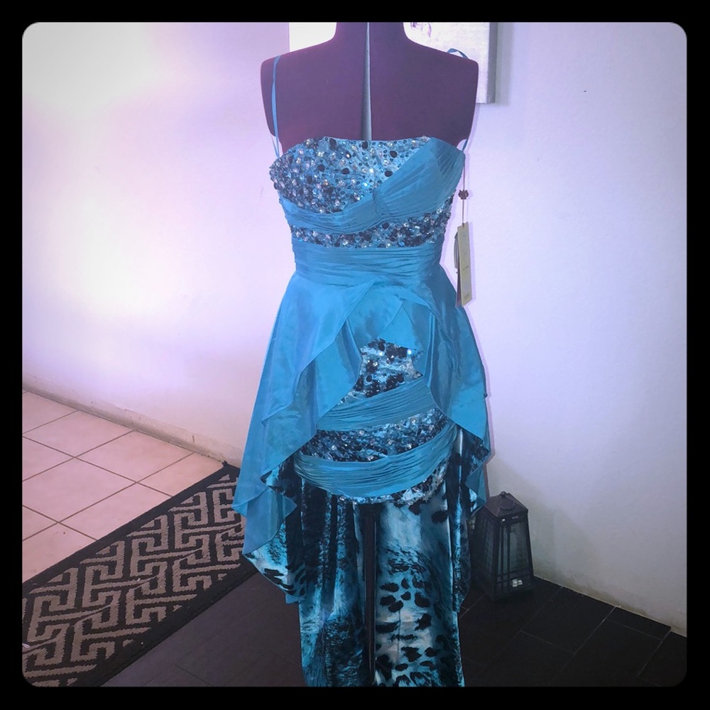 Turquoise multi-color with cheetah print